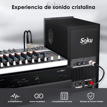 Cable Audio Dual Ts 6.35 A Xlr 3 Pines Hifi Premium 24k Soku