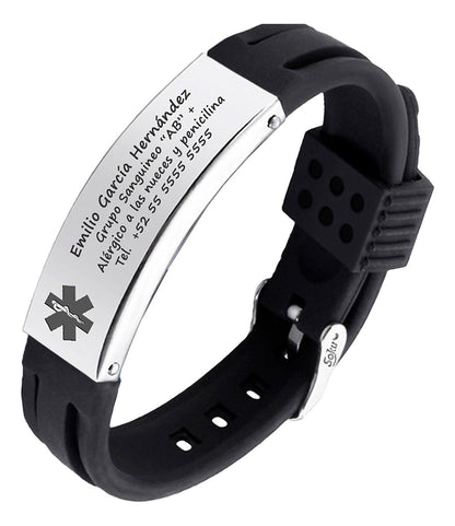 Soku Pulsera Médica Personalizada Emergencias Acero Premium+