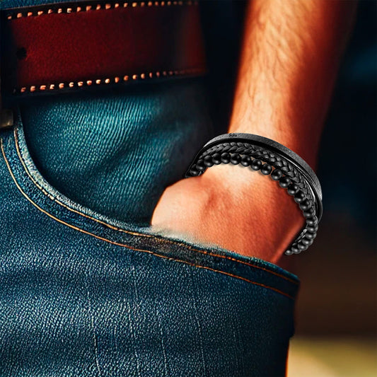 Soku Pulsera Personalizada Acero Inoxidable Lava Micro Piel