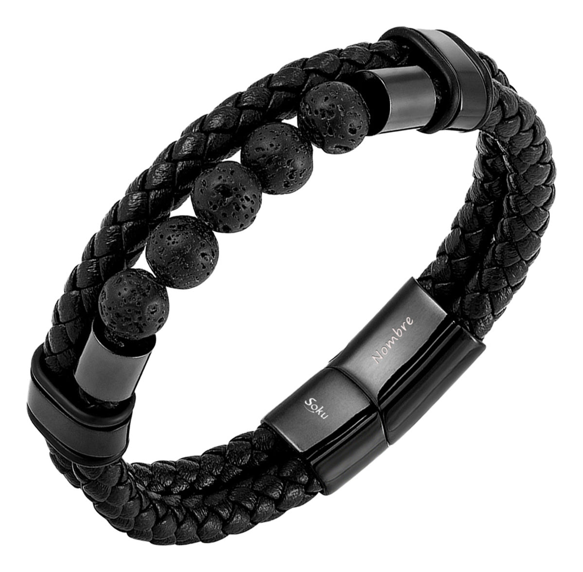 Soku Pulsera Personalizada Lava Acero Inoxidable Micro Piel