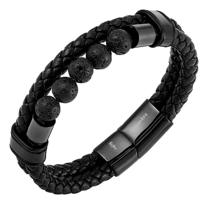 Soku Pulsera Personalizada Lava Acero Inoxidable Micro Piel