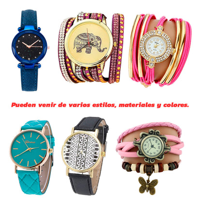 10 Reloj Geneva Mayoreo Mujer Piel Vinil Moda Dama Calidad