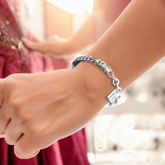 Soku Pulsera Personalizada Grabado Cristiano  Acero Titanio