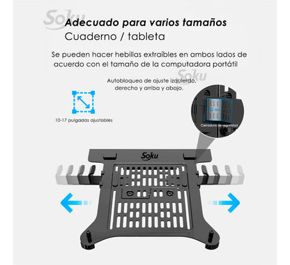 Soku Base Doble Monitor Grande 12kg Lap Ergonomico Dura Vida