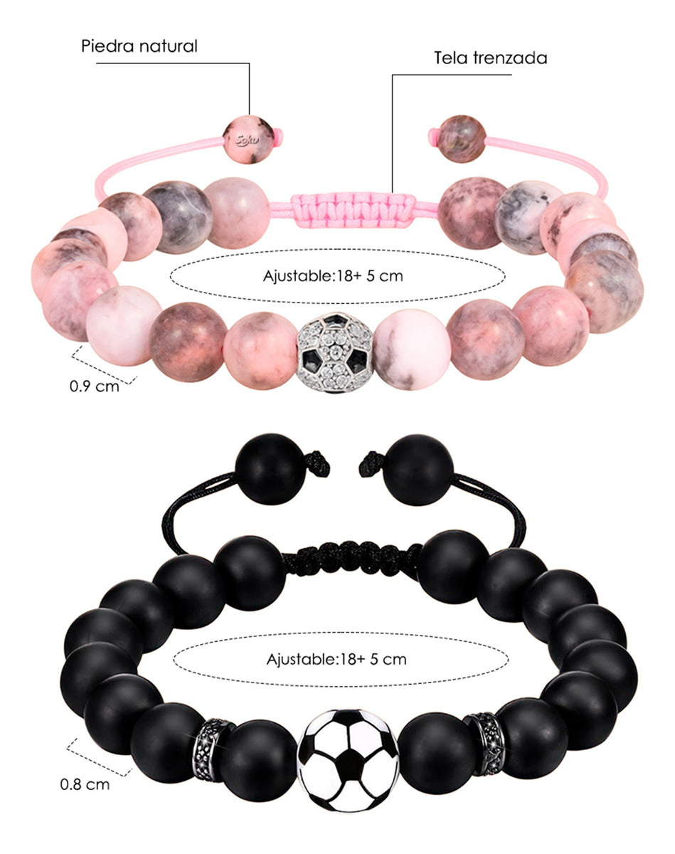 2x Pulsera Fútbol Kawaii Parejas Novios Amor Lunar Soku