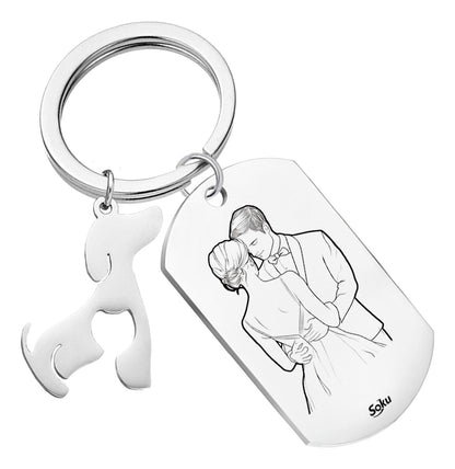 Soku Llavero Personalizado Amor Family Hogar Perro Gato Inox