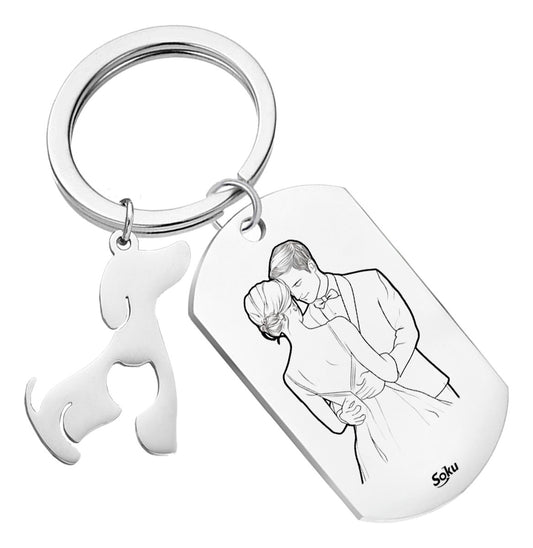 Soku Llavero Personalizado Amor Family Hogar Perro Gato Inox