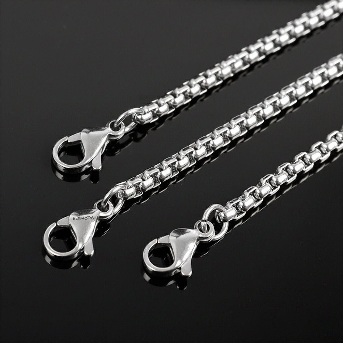 5x Cadenas Acero Inoxidable Bola Estilo Militar