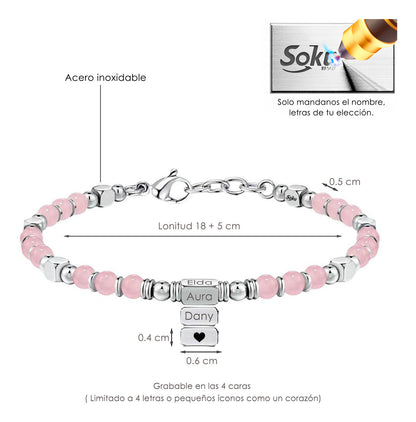 Soku Brazalete Personalizado Regalo Amistad Mama 4 Iniciales