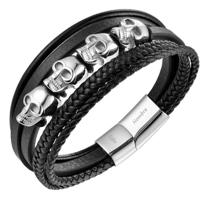 Soku Pulsera Personalizada Calavera Inoxidable Micro Piel