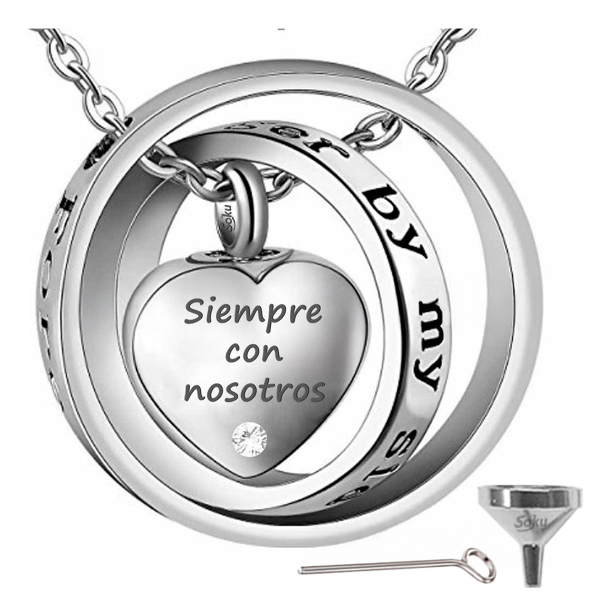 Soku Dije Corazón Anillo Eterno Relicario Ceniza Urna Inoxi