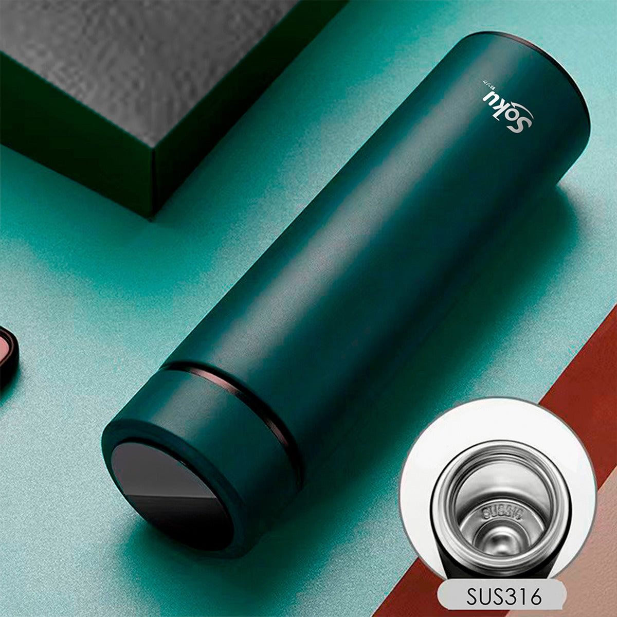 Soku Termo Personalizada Inteligente Touch Acero Inoxidable
