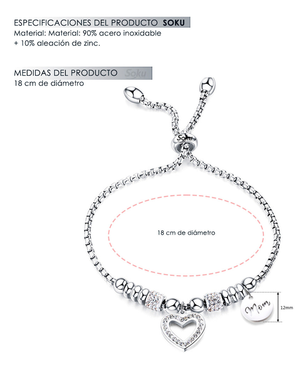 Soku Pulsera Inoxidable Zirconias Eterno Regalo Mama