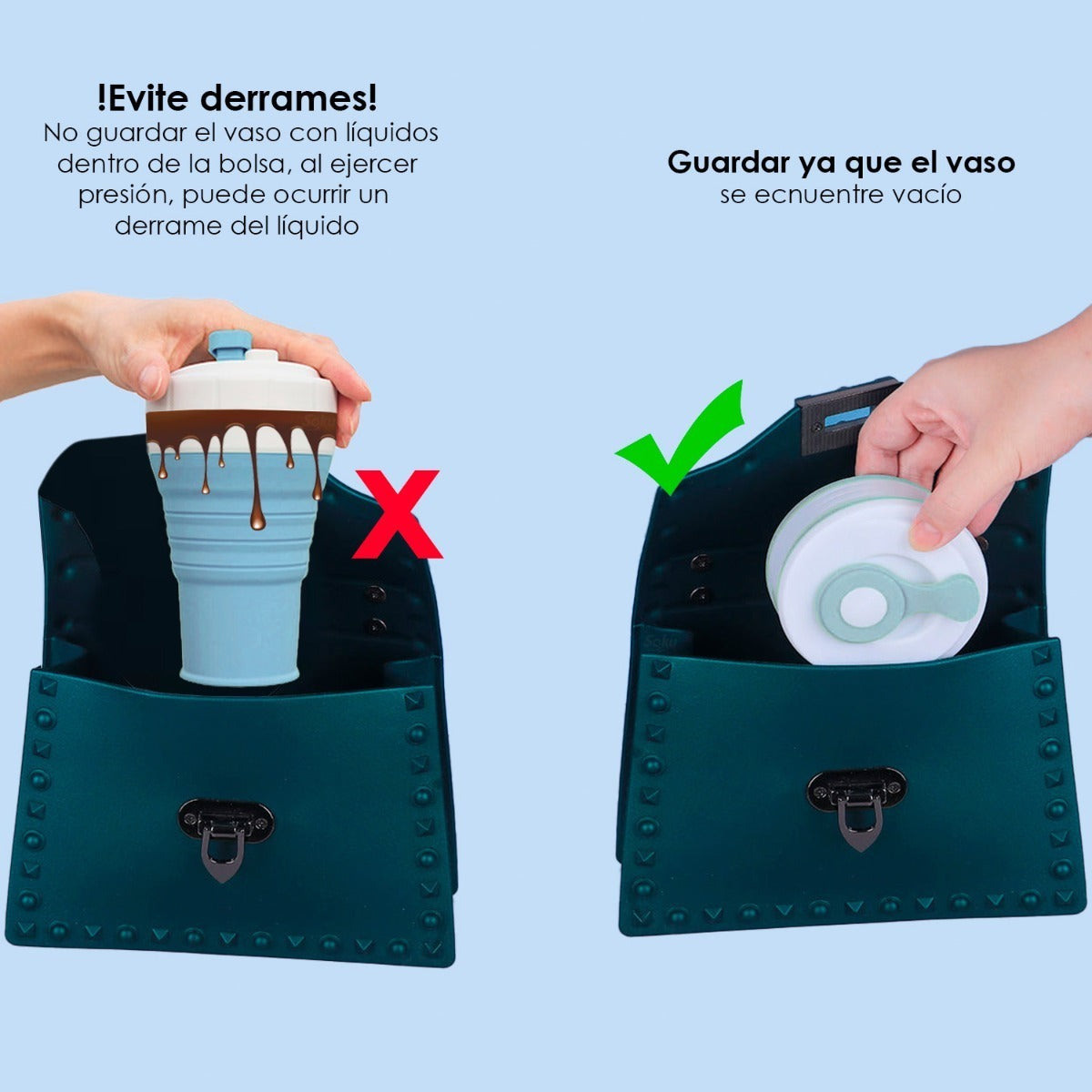 Vaso Termico Plegable Portable Cafe Hermetico Certificado