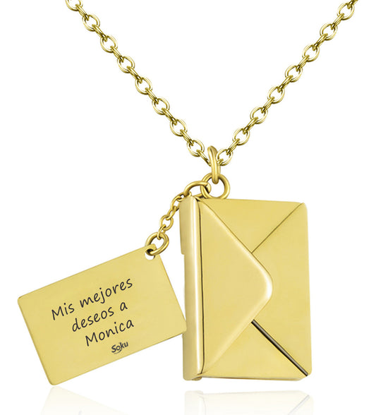 Soku Collar Dije Personalizado Mensaje Sobre Inoxidable