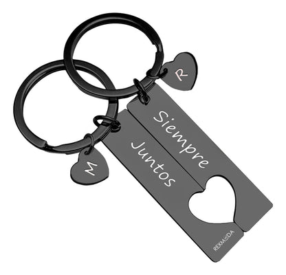 Llaveros Pareja Personalizado Spoti Mensaje Acero Inoxidable