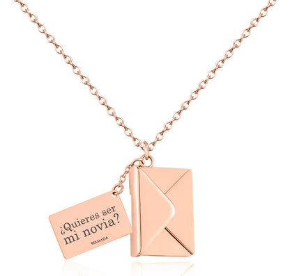 Collar Dije Sobre Mensaje Personalizado Jojeria Inoxidable