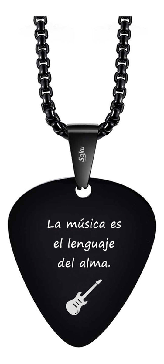 Collar Con Dije Colgante De Púa De Guitarra