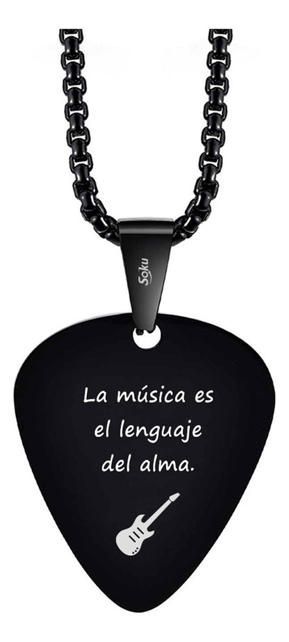 Collar Con Dije Colgante De Púa De Guitarra