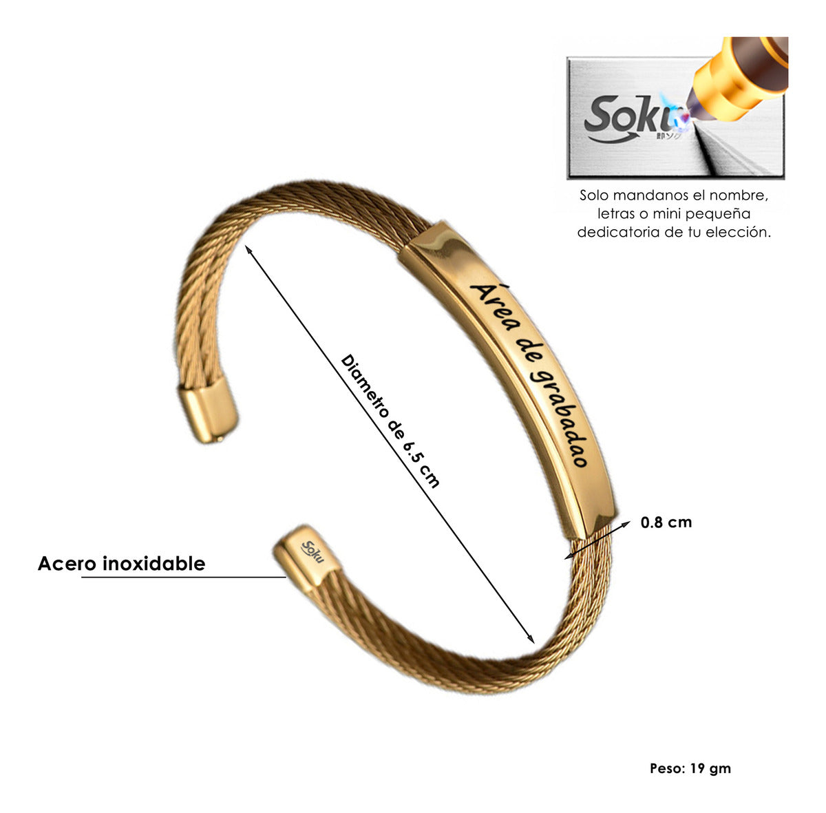 Soku Pulsera Mensaje Personalizado Dedicatoria Amor Motiva