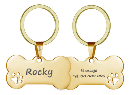 Soku Placa Personalizada Perro Huella Gato Tag Inoxidable