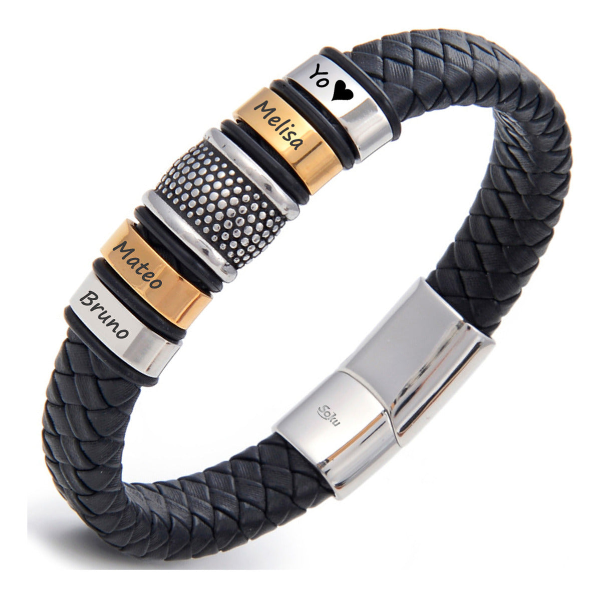 Soku Pulsera Personalizada Micro Piel Inoxidable Titanio