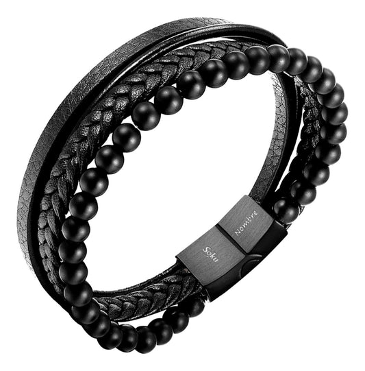 Soku Pulsera Personalizada Acero Inoxidable Lava Micro Piel