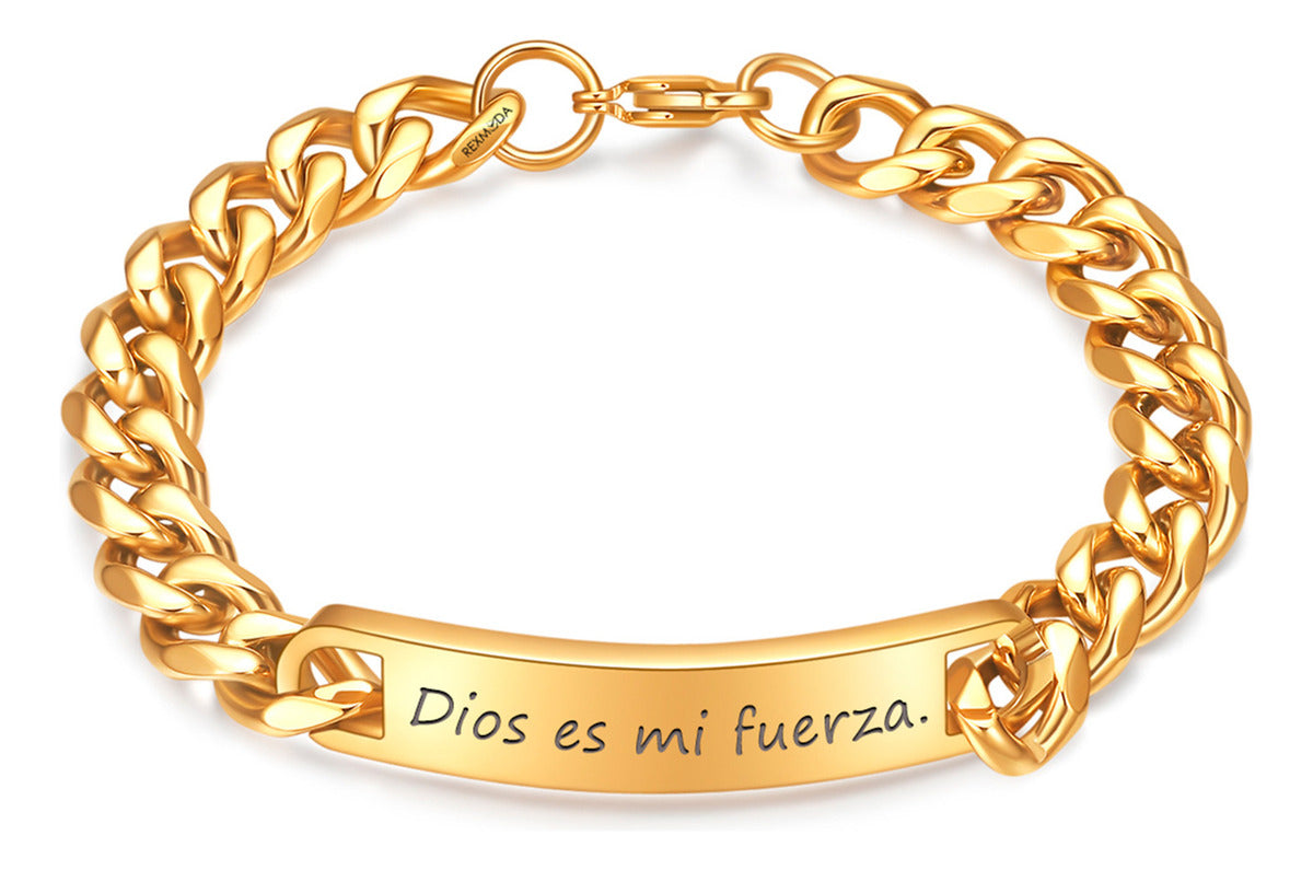 Pulsera Esclava Personalizada Mensaje Inoxidable Rexmoda