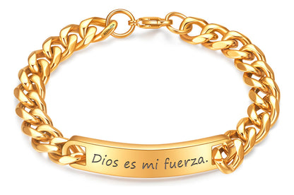Pulsera Esclava Personalizada Mensaje Inoxidable Rexmoda