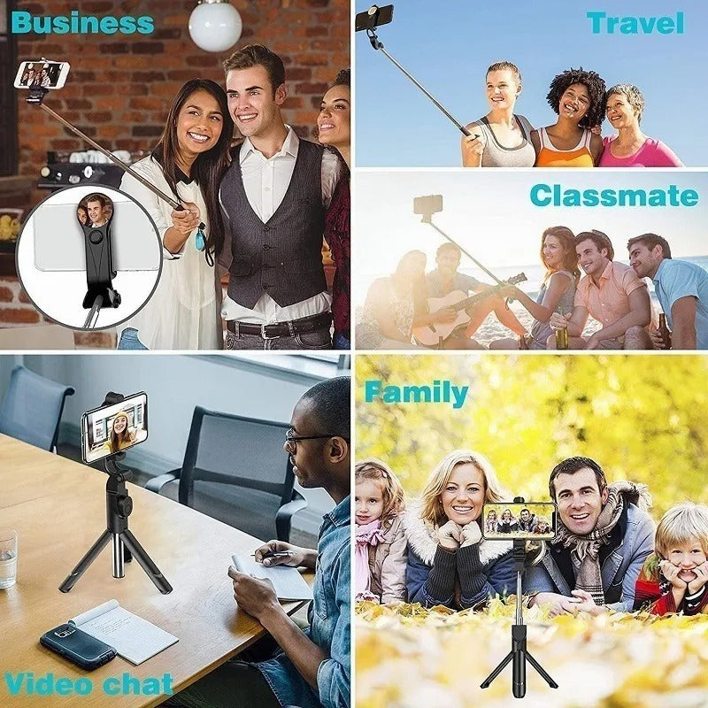 Palo Selfie Tripie Control Remoto Bluetooth Trípode Celular
