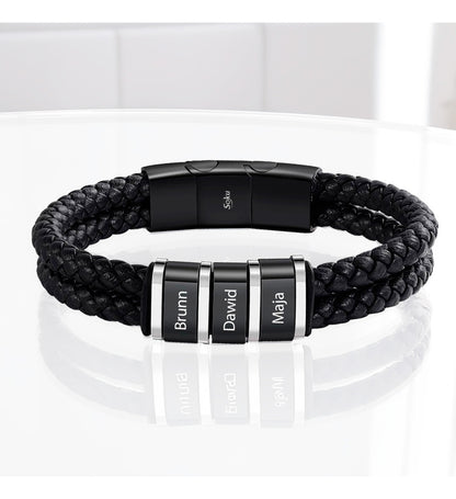 Soku Pulsera Personalizada Piel Acero Inoxidable Titanio