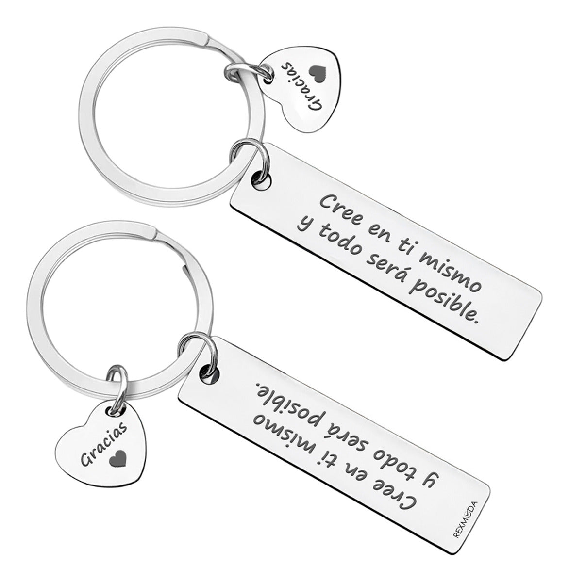 Llaveros Pareja Personalizado Acero Inoxidable Corazon