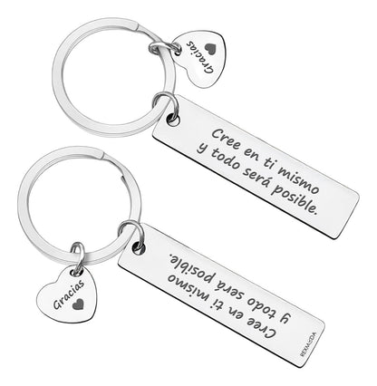 Llaveros Pareja Personalizado Acero Inoxidable Corazon