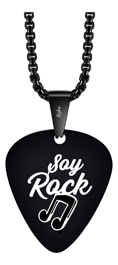 Collar Con Dije Colgante De Púa De Guitarra