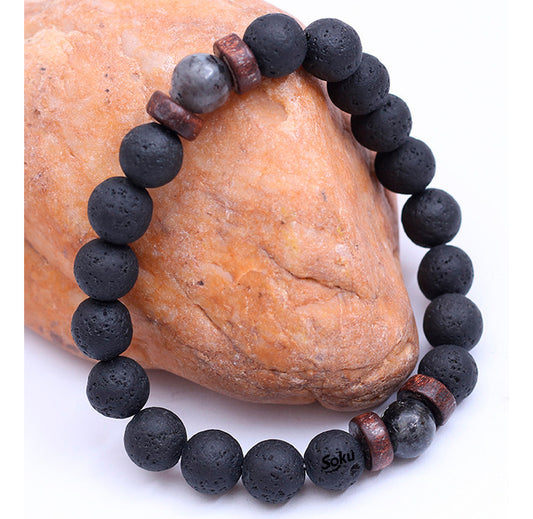 Soku Pulsera Piedra Eterna Lava Equilibrio Natural Estilo