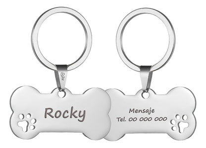 Soku Placa Personalizada Perro Huella Gato Tag Inoxidable
