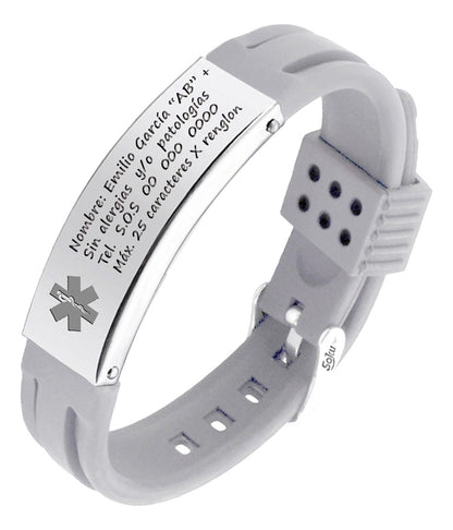 Soku Pulsera Médica Personalizada Emergencias Acero Premium+