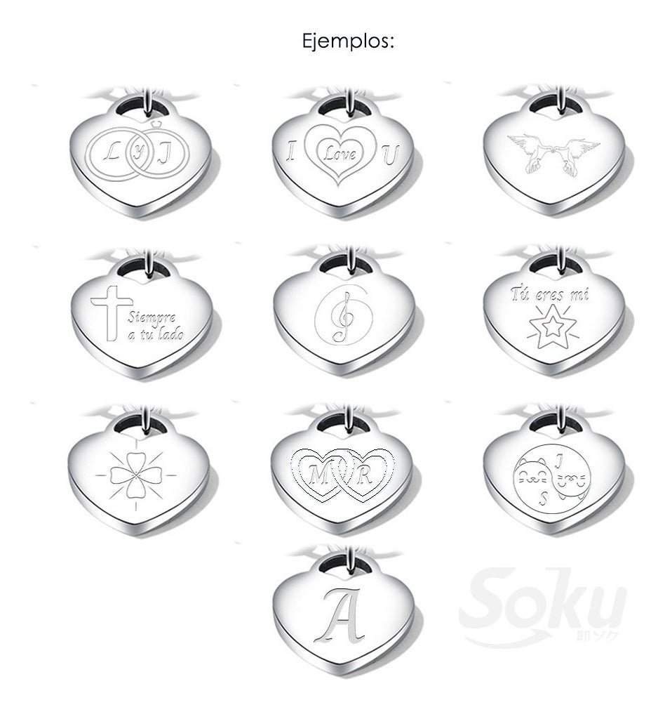 Pulseras Duo Personalizadas Grabado Parejas Acero Titanio