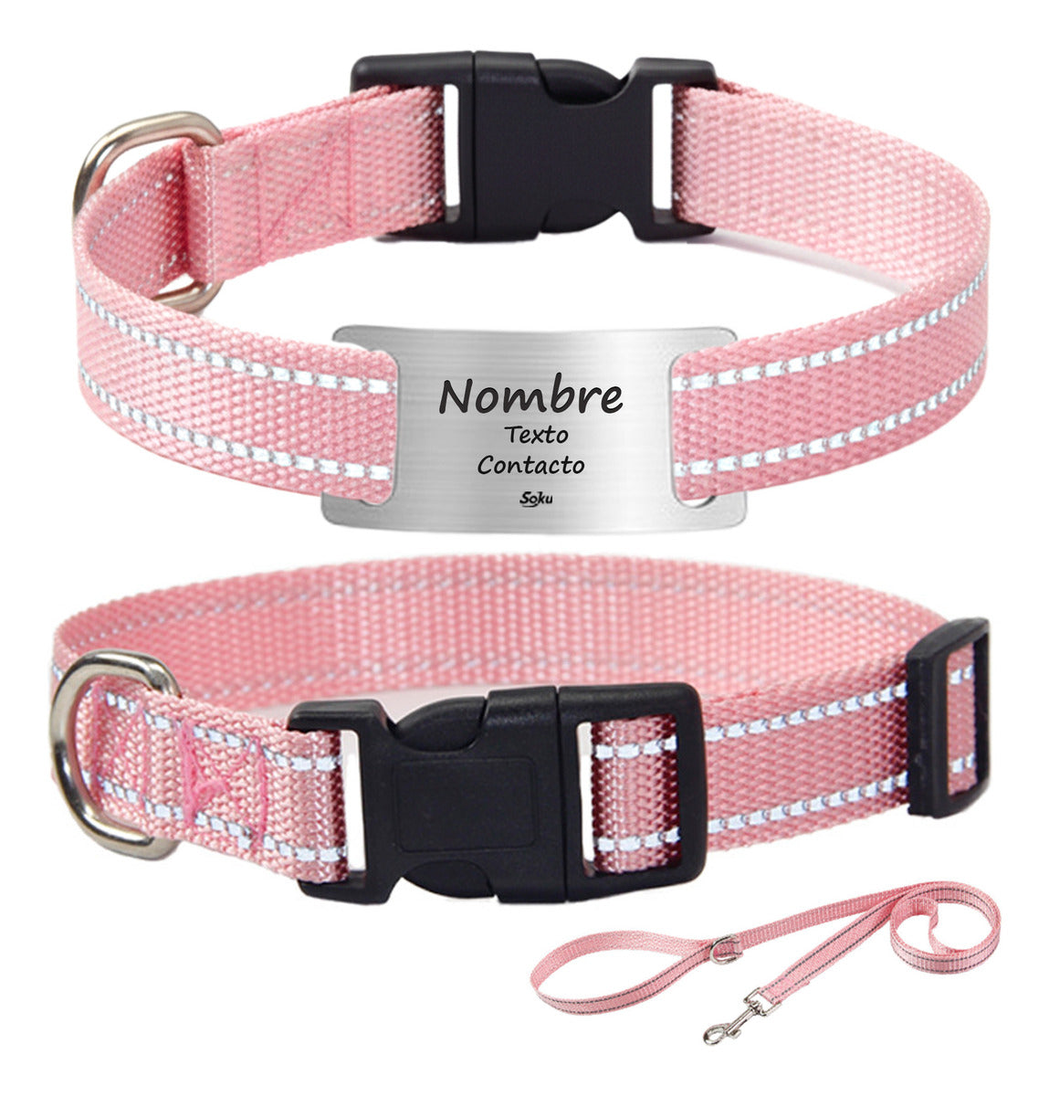 Soku Collar Raza Chica Personalizado Correa Perro Gato Masco