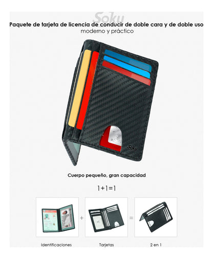 Cartera Slim Tarjetero Porta Licencia Antirrobo Rfid