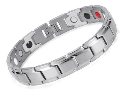 Pulsera Brazalete Acero Inoxidable Terapia Plata Aa0011