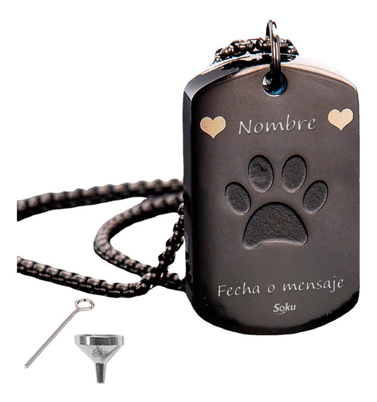 Soku Dije Placa Huella Urna Personalizada Cenizas Mascota