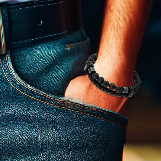 Soku Pulsera Personalizada Lava Acero Inoxidable Micro Piel