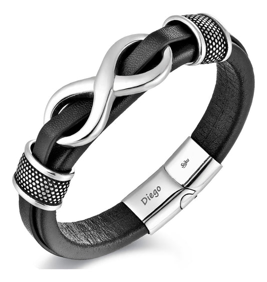Soku Pulsera Personalizada Inoxidable Infinito G Micro Piel
