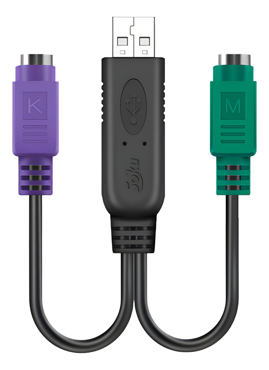 Adaptador Convertidor Usb A Dual Ps/2 Hembra Mouse Teclado