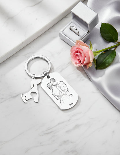 Soku Llavero Personalizado Amor Family Hogar Perro Gato Inox