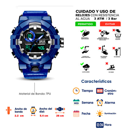 Reloj Militar Anti Shock G Deportivo Resistencia Agua 3atm