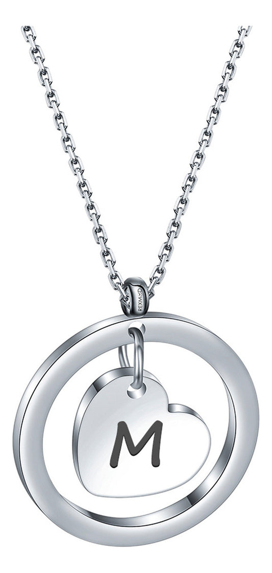 Soku Collar Dije Personalizado Corazon Iniciales Inoxidable