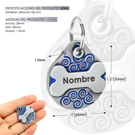 Placa Perro Personalizada Hueso Tag Acero Inoxidable Premium