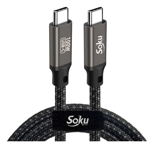Soku Cable 2 Usb Tipo C 100w 20v 5a Ps Chip Para iPhone 15